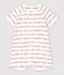 Combicourt Petit Bateau Je t'aime en jacquard en coton biologique blanc MARSHMALLOW/rouge PEPS