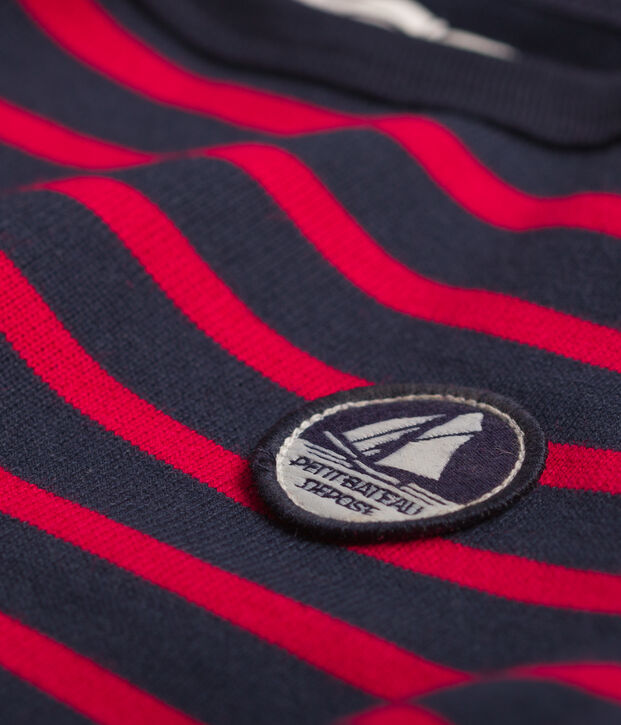 Marini&egrave;re en jersey enfant gar&ccedil;on bleu/rouge