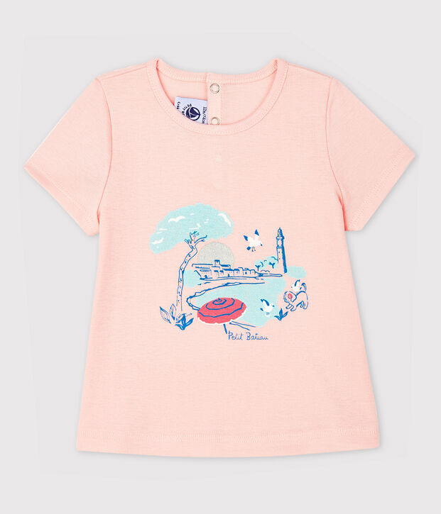 Blouse manches courtes avec col b&eacute;b&eacute; fille rose