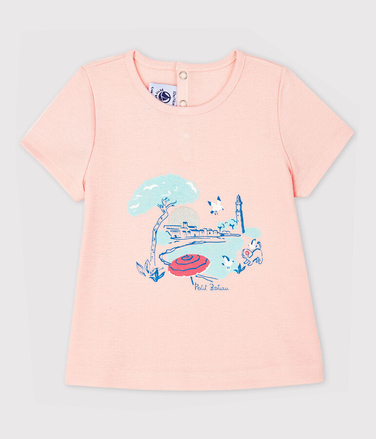 Blouse manches courtes avec col b&eacute;b&eacute; fille rose MINOIS