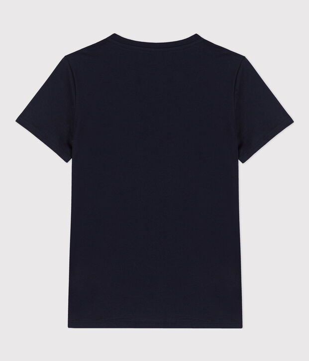 Tee-shirt LE DROIT col V en coton Femme bleu marine