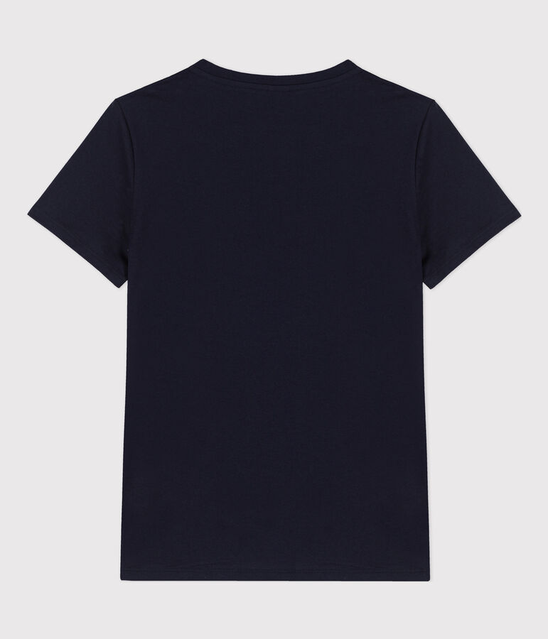 Tee-shirt LE DROIT col V en coton Femme bleu SMOKING