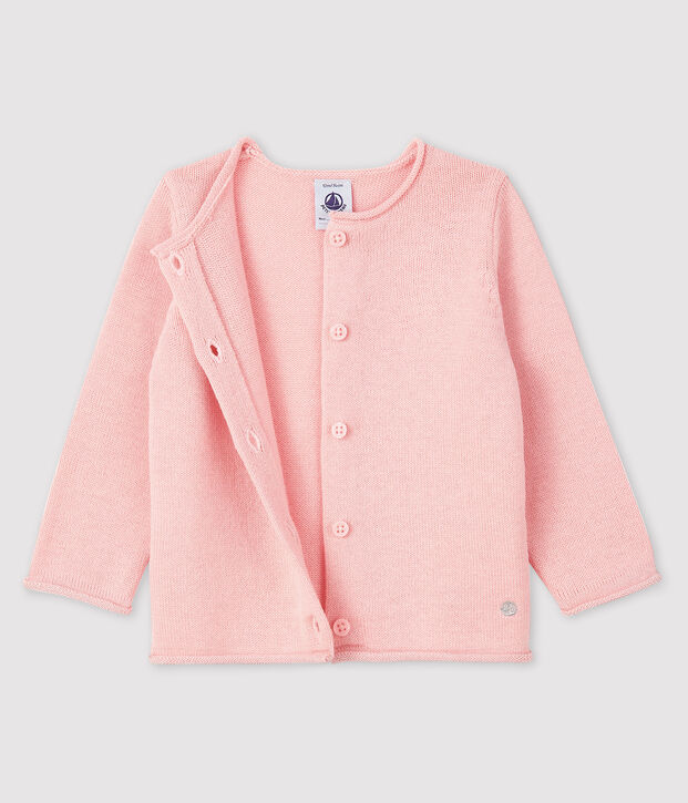 Cardigan manches longues b&eacute;b&eacute; fille rose