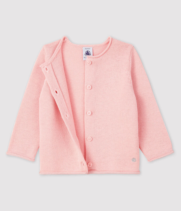 Cardigan manches longues b&eacute;b&eacute; fille rose MINOIS