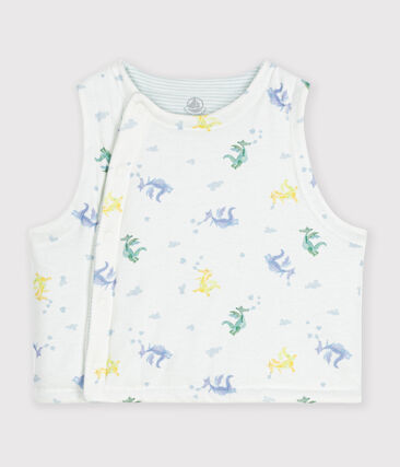 Gilet sans manche réversible bébé en coton imprimé dragons