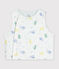 Gilet sans manche r&eacute;versible b&eacute;b&eacute; en coton imprim&eacute; dragons blanc/multicouleur
