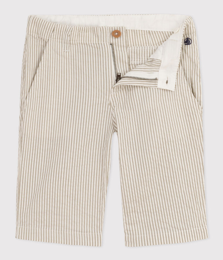 Bermuda en seersucker enfant gar&ccedil;on MARECAGE/ MARSHMALLOW
