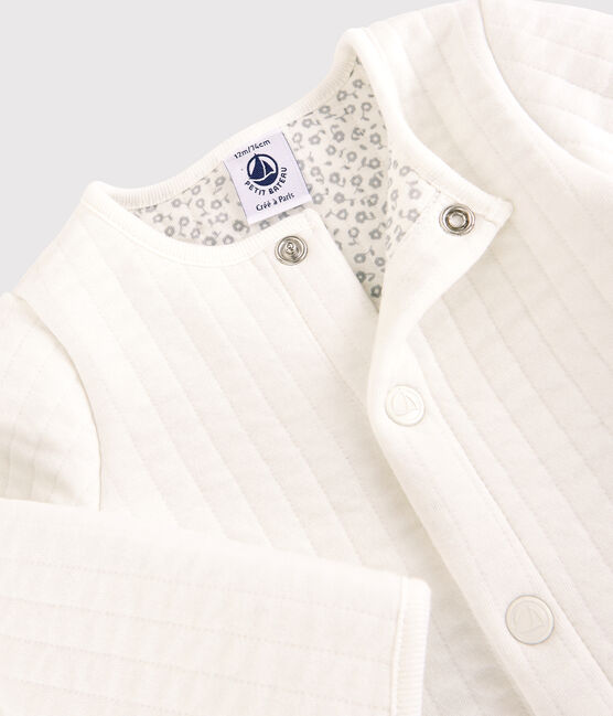Cardigan en tubique matelassé bébé. blanc MARSHMALLOW