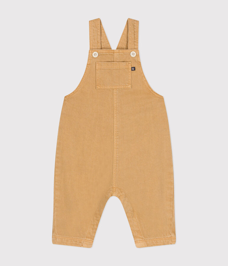 Salopette longue en denim de couleur b&eacute;b&eacute; beige TOURONE