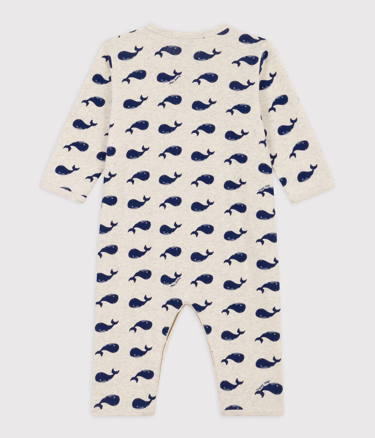 Pyjama b&eacute;b&eacute; sans pieds  en coton baleines marines beige MONTELIMAR/bleu MEDIEVAL