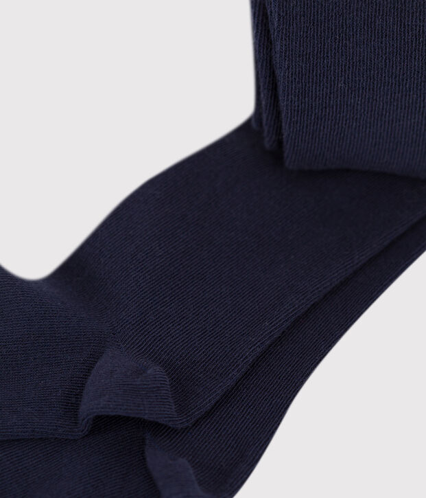 Collant uni en jersey enfant fille bleu