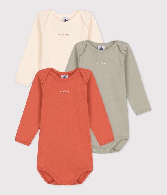 Lot de 3 bodies manches longues bébé en coton variante 1