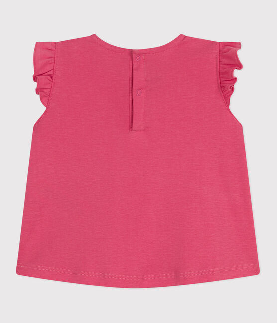 Blouse bébé en coton sans manches rose PEONIA