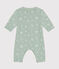 Combinaison longue en tubique bébé vert HERBIER/blanc MULTICO