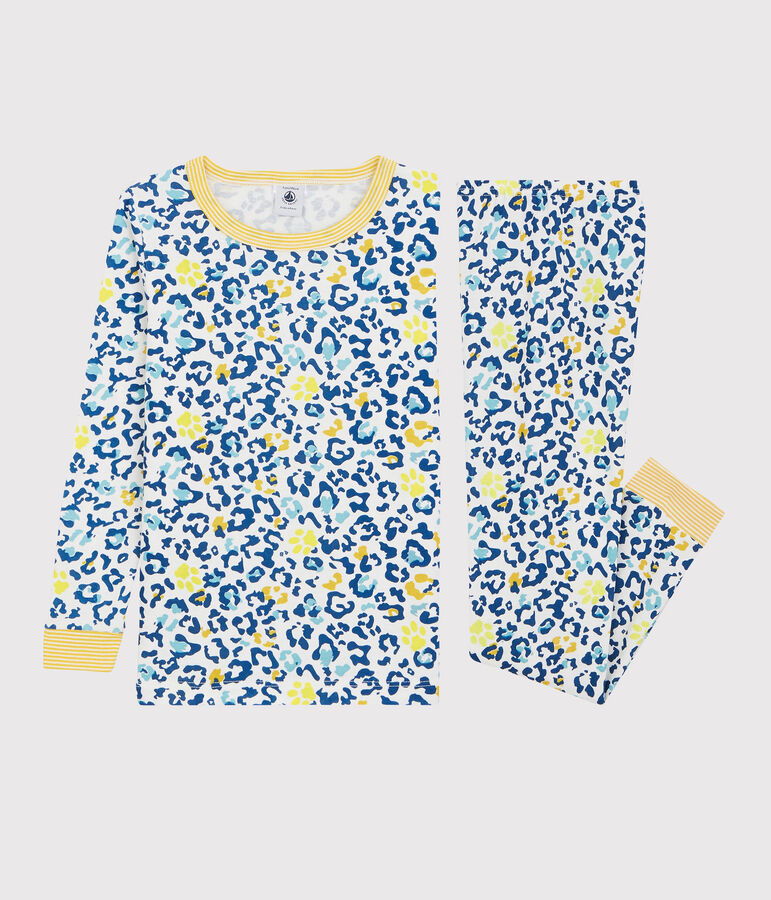 Pyjama snugfit imprim&eacute; panth&egrave;re petit gar&ccedil;on-petite fille blanc/multicouleur