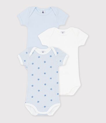 Lot de bodies manches courtes en coton imprimé étoiles bébé