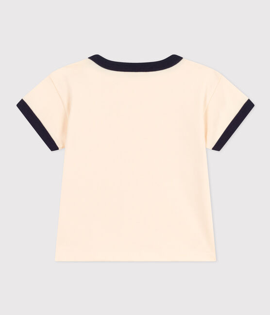 Tee-shirt manches courtes en jersey léger bébé blanc AVALANCHE/bleu SMOKING
