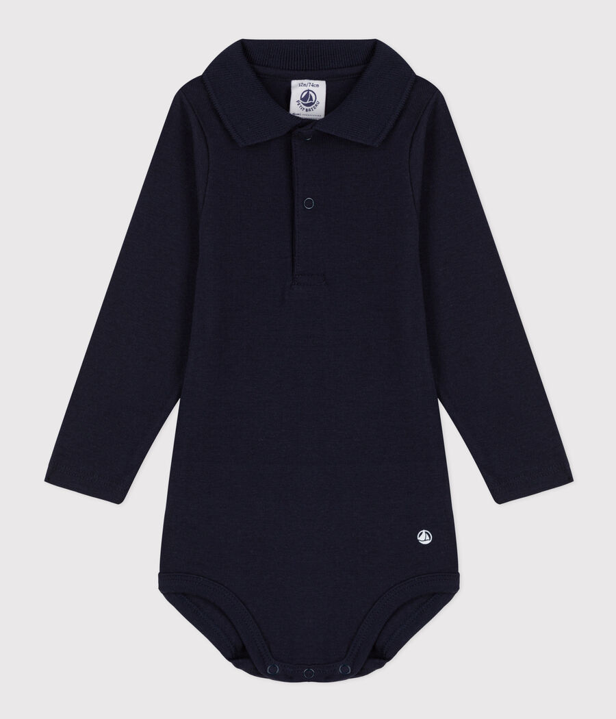 Body bébé col polo en coton uni (Petit Bateau) - Couverture