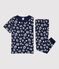 Pyjama  imprimé étoiles petit garçon en coton bleu SMOKING/blanc MARSHMALLOW