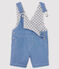 Salopette courte bébé rayée bleu SURF/blanc ECUME