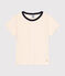 Tee-shirt manches courtes en coton enfant fille écru AVALANCHE