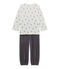 Pyjama fille en bouclette velours gris MAKI/blanc LAIT/ MULTICO
