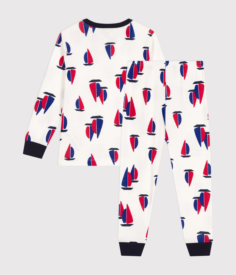 Pyjama en coton imprim&eacute; &agrave; motif bateaux enfant blanc MARSHMALLOW/blanc MULTICO