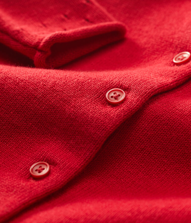 Cardigan en tricot b&eacute;b&eacute; rouge TERKUIT