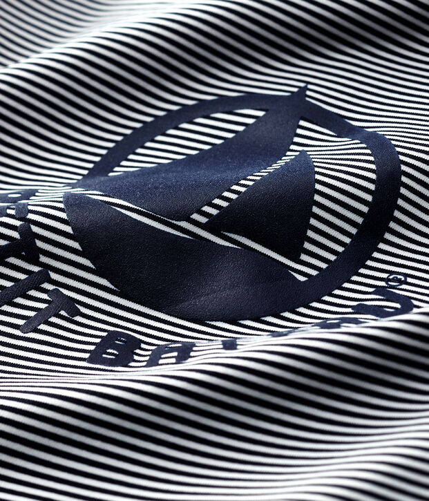 Combinaison anti-UV &eacute;coresponsable b&eacute;b&eacute; fille/gar&ccedil;on bleu/blanc