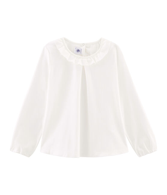 Tee shirt manches longues enfant fille blanc MARSHMALLOW