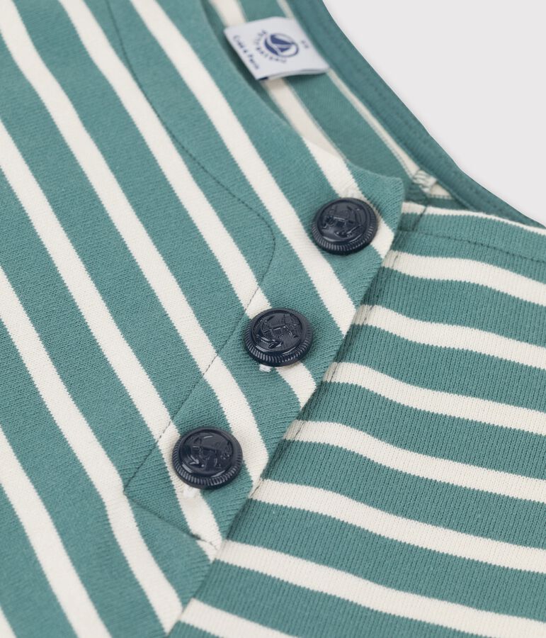 Marini&egrave;re boutonn&eacute;e en coton Femme vert BRUT/blanc AVALANCHE