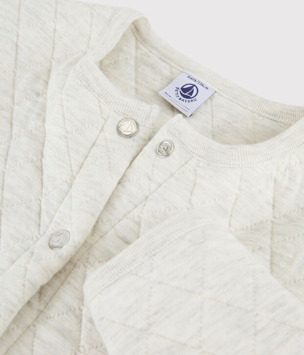 Cardigan en tubique enfant Fille beige chin&eacute;