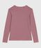 Tee-shirt femme l'iconique en coton manches longues rouge AMARANTE/ MARSHMALLOW