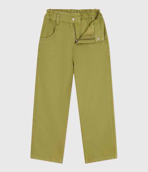 Pantalon enfant en coton vert