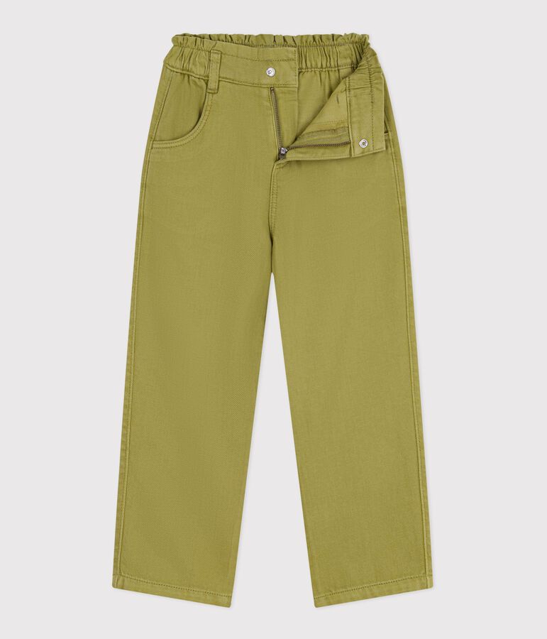 Pantalon enfant en coton vert