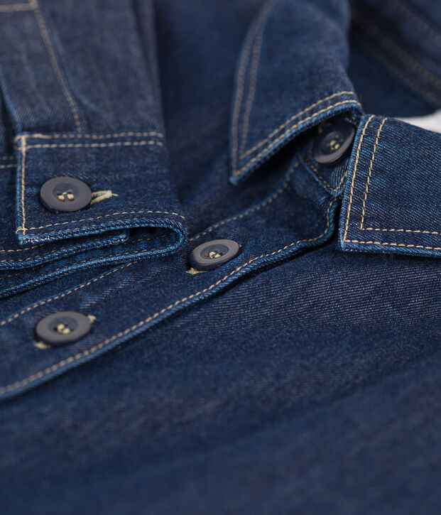 Robe manches longues en denim enfant fille bleu