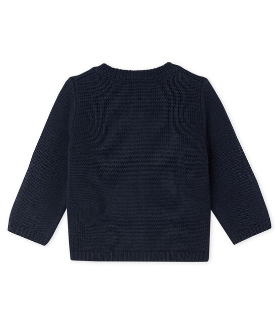 Cardigan bébé garçon laine et coton bleu SMOKING/blanc MULTICO
