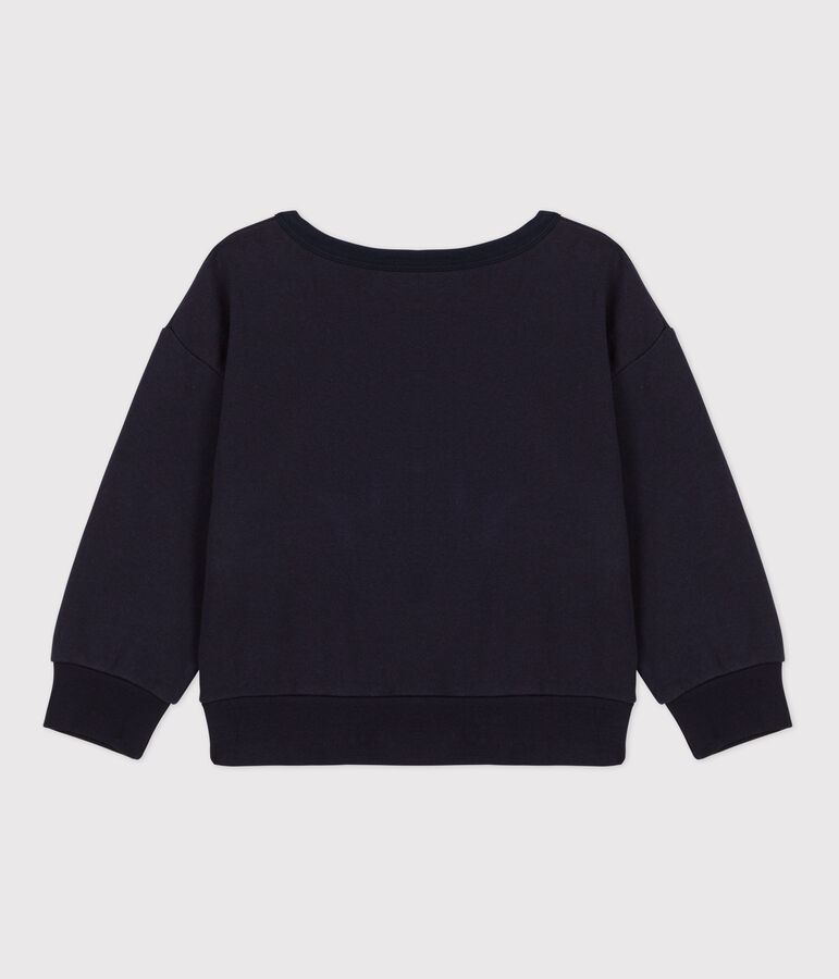 Sweatshirt imprim&eacute; en molleton enfant fille / gar&ccedil;on bleu SMOKING