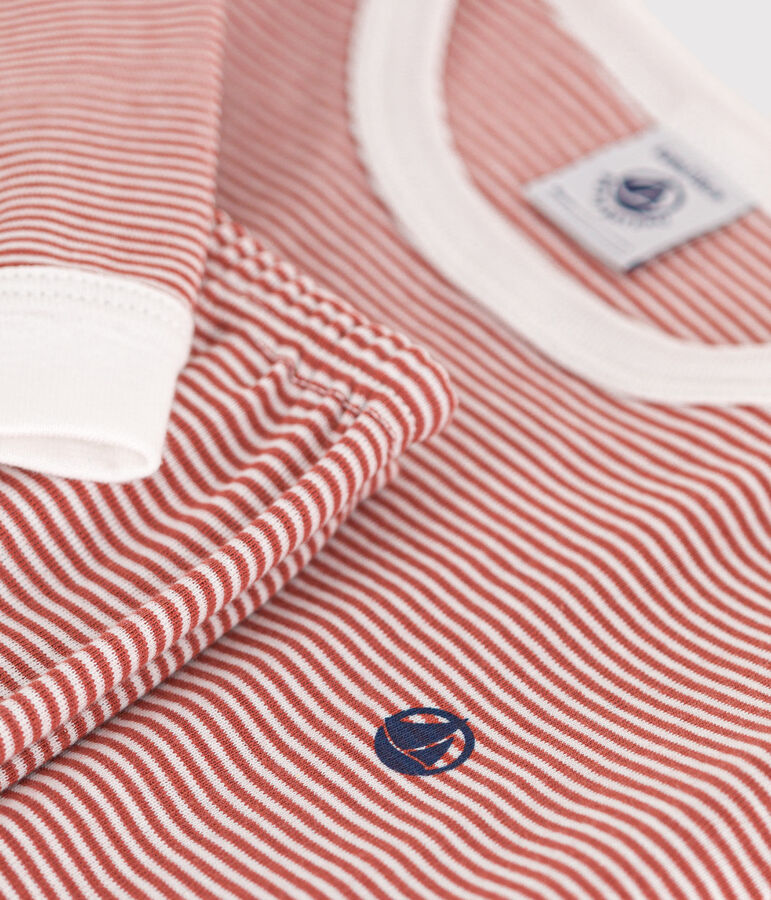 Pyjama ray&eacute; en coton enfant FAMEUX/ MARSHMALLOW