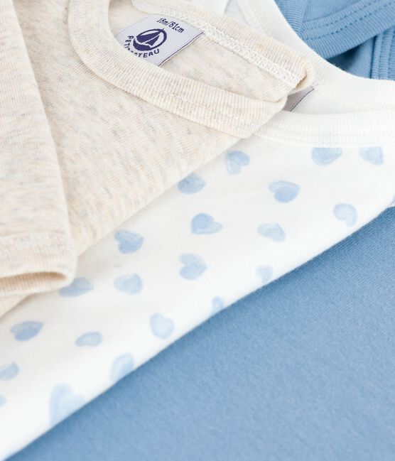 Lot de bodies manches longues en coton imprimé cœurs bébé variante 1