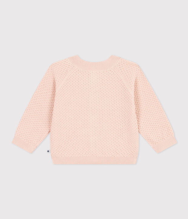 Cardigan en tricot de coton b&eacute;b&eacute; rose