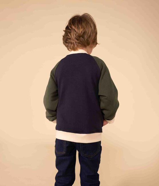 Teddy en molleton enfant garçon bleu SMOKING/blanc MULTICO