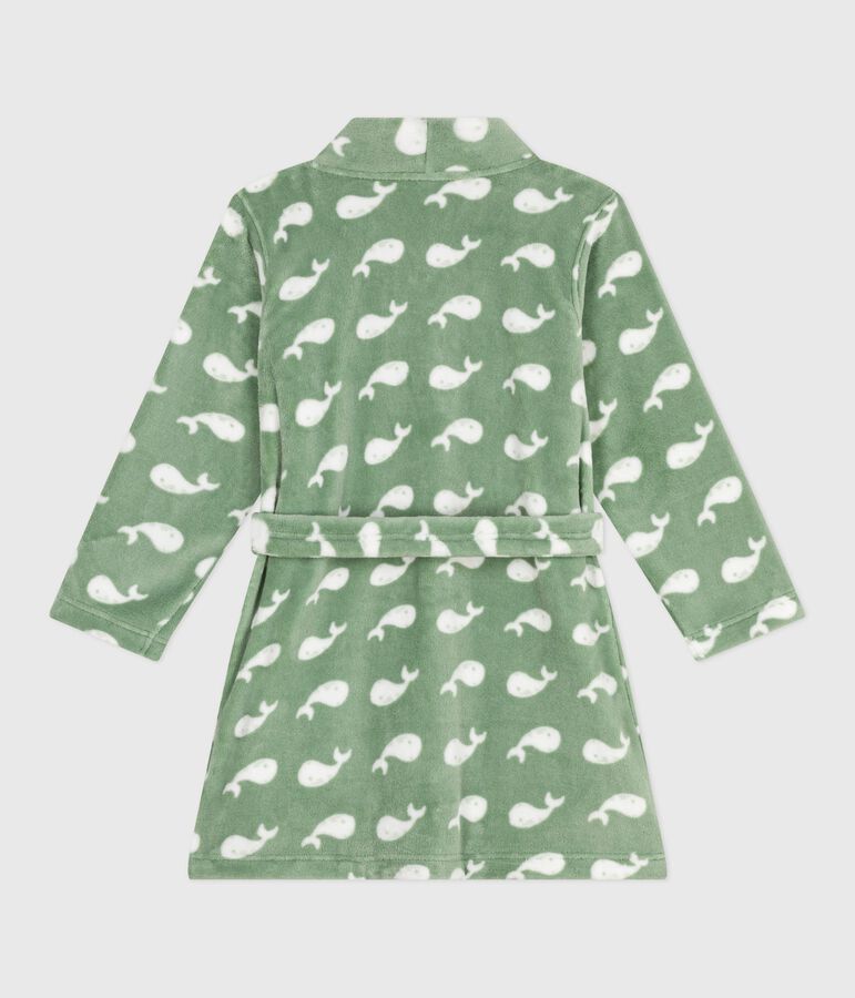 Robe de chambre enfant en polaire imprim&eacute; SAULE/ MARSHMALLOW