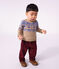 Pantalon b&eacute;b&eacute; en velours uni bordeaux