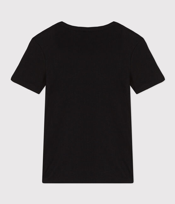 Tee-shirt l'Iconique manches courtes en côte unie femme noir BLACK