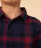 Chemise à carreaux en flanelle de coton enfant garçon bleu SMOKING/blanc MULTICO
