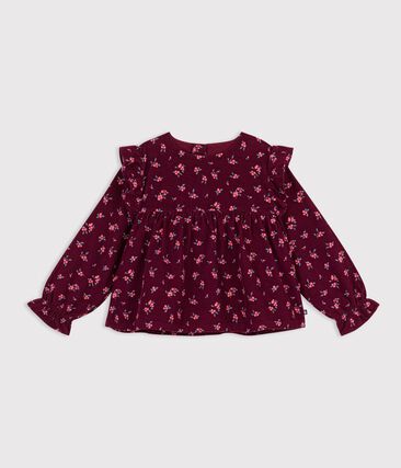 Blouse enfant en coton manches longues imprimée