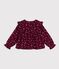 Blouse enfant en coton manches longues imprim&eacute;e rouge/multicouleur