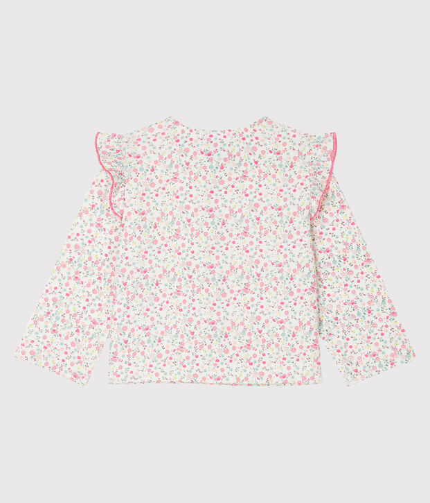Cardigan l&eacute;ger imprim&eacute; b&eacute;b&eacute; fille blanc/multicouleur