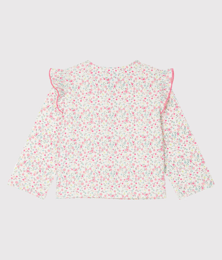 Cardigan l&eacute;ger imprim&eacute; b&eacute;b&eacute; fille blanc MARSHMALLOW/blanc MULTICO